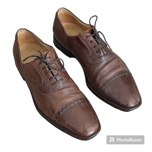 Gravati Eleganza Baby Calfskin Leather Oxfords Sz 10 - Picture 1 of 13